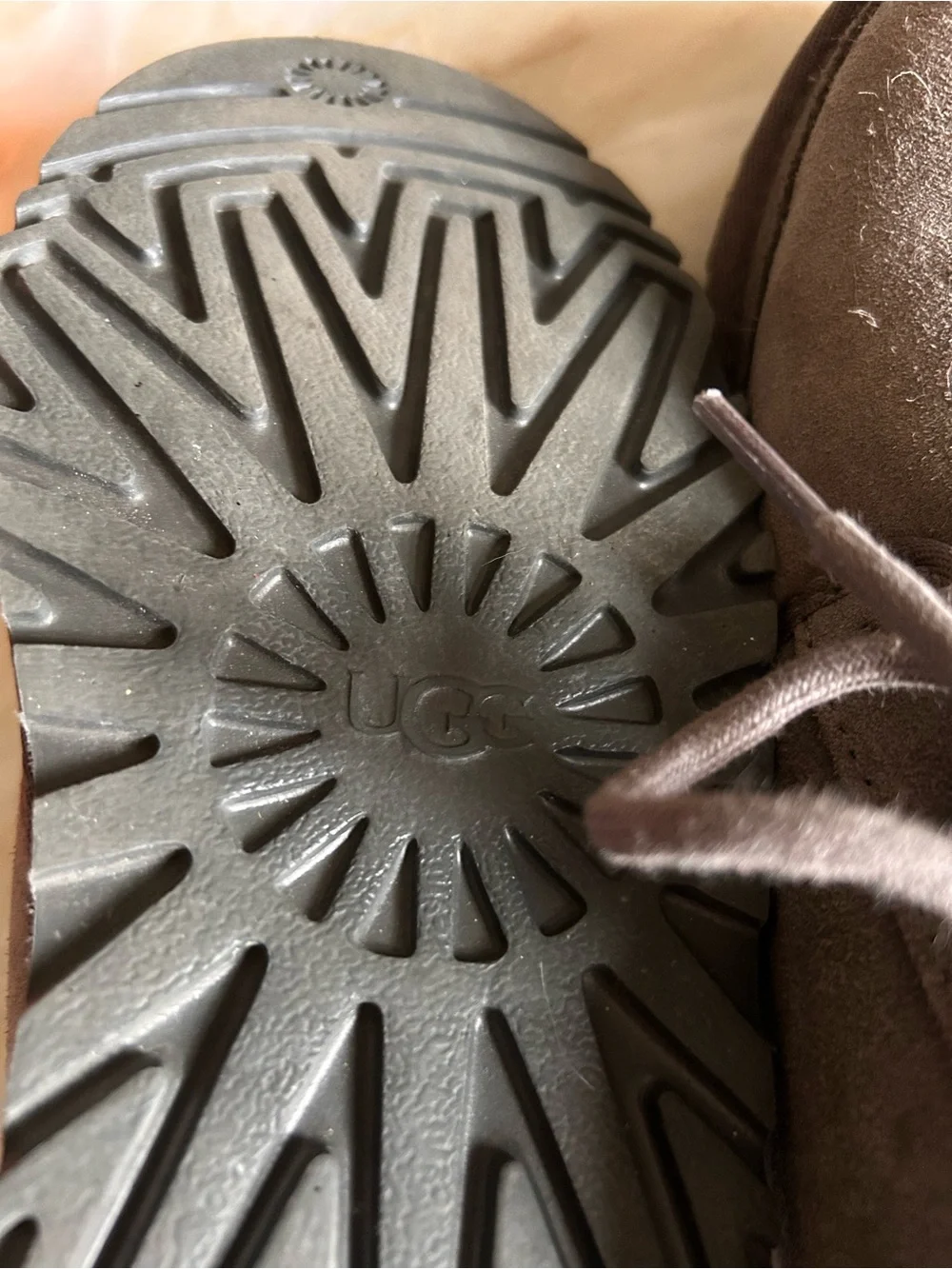 UGG Big Kids' Neumel II Gray Suede Classic Chukka Warm Lace-Up Boots Size 6 Boys